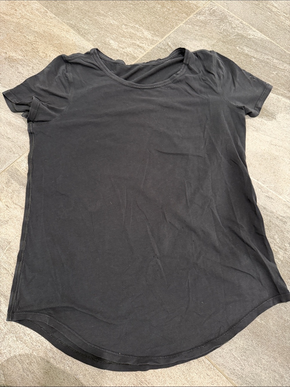lululemon athletica Black Short Sleeve Scoop Neck Tee